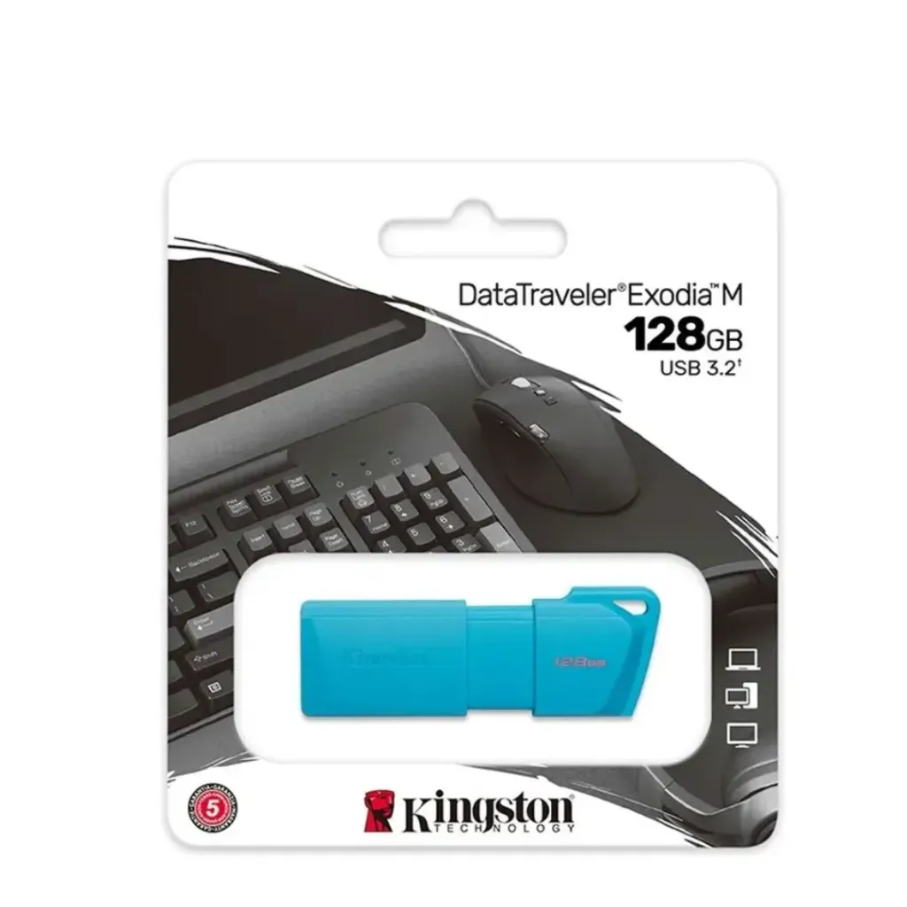 [00282] Pen Drive KINGSTON 128GB USB 3.2 DTXM NEON (Aqua Blue)