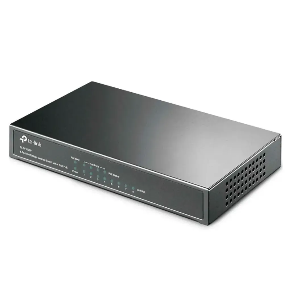 TP-Link Switch POE 8P GIGABIT DESKTOP (4 X POE Y 4)(55W MAX)(TL-SG1008P)