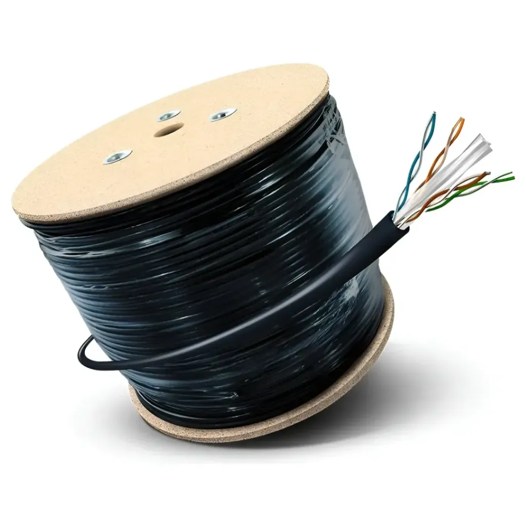 Bobina Cerrada Cable UTP FKW CAT6 OUTDOOR  305 MTS Negro CMX VAI (23400175)