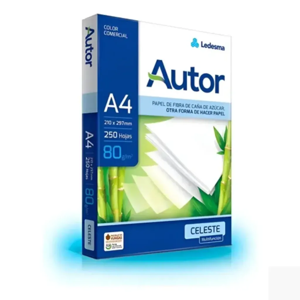 [00337] Resma AUTOR A4 80g CELESTE (x250 hojas)