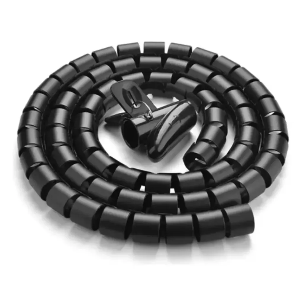 [00437] Organizador De Cables Tubo Negro - Ø 22 Mm X 2mts